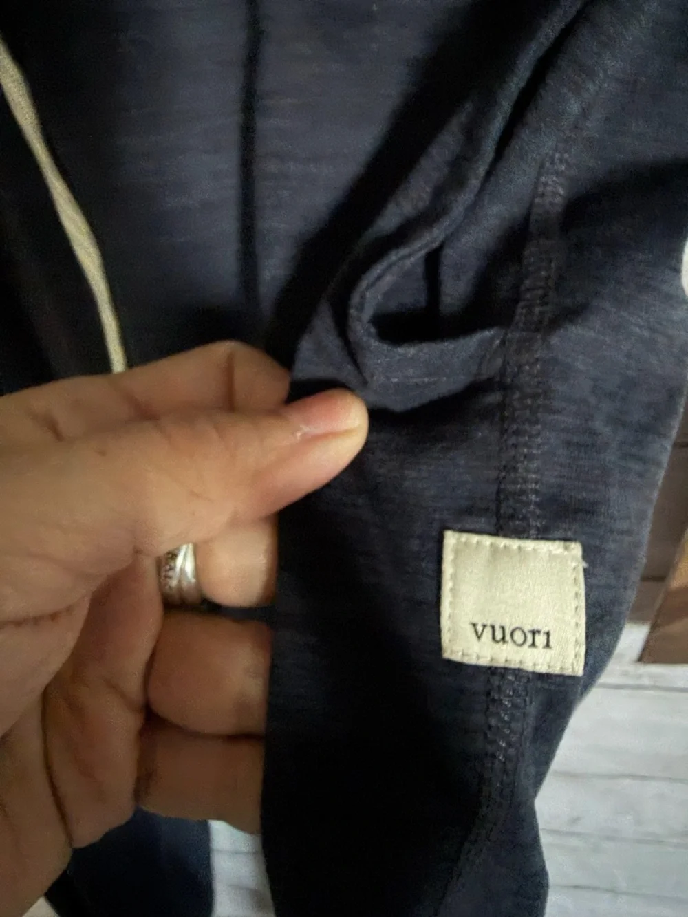 Vuori lux midnight heathered Long-Sleeve Jumpsuit with Drawstring - Picture 4 of 9